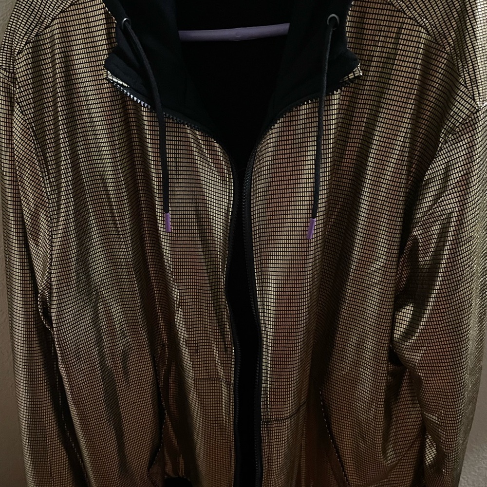 Gold Checkered Reversible Womens Jacket